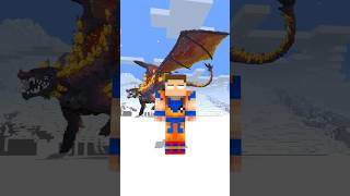 Building Dragon Challenge Goku  Herobrine minecraft shorts [upl. by Anelleh]