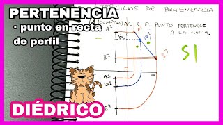 DIÉDRICO  pertenencia punto🟡 contenido en recta de perfil😅 [upl. by Eenhpad]