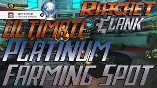 Ratchet amp Clank  Ultimate Platinum Farming Spot Bolts Cards Raritanium Weapon Levels amp Health [upl. by Grados]