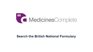 MedicinesComplete User Guide  Search the British National Formulary [upl. by Rednas]