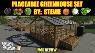 Farming Simulator 19  Placeable Greenhouse Set quotBy Steviequot [upl. by Fagan882]