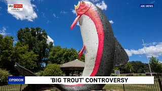 ‘Hideous’ A Big Trout’s makeover in a NSW town leaves locals horrified [upl. by Nilla287]