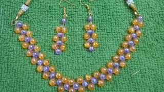 How to make beads necklace at home part 81beads earringsDIY trendingTanisha jewellery creation [upl. by Adohr896]