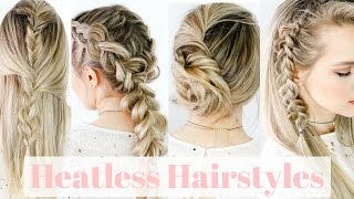 Heatless Hairstyles On Straight Hair  KayleyMelissa [upl. by Ydnew]