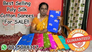 Poly Silk Cotton Sarees In New Border Design For Sale🎉🎉Attractive Colors amp Best Quality🎉🎉 [upl. by Roscoe]