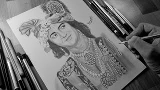 Drawing Sumedh Mudgalkar as Krishna From Radha Krishna TV serial Pencil Sketch [upl. by Aneehsit]