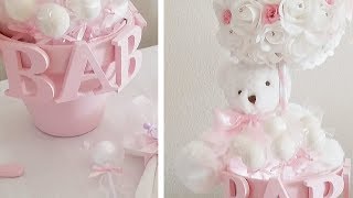 BABY SHOWER LIGHT UP TEDDY BEAR CENTERPIECE DIY DECOR [upl. by Marysa]