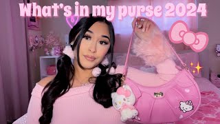 WHAT’S IN MY PURSE 2024 ♡  Hot Topic Hello Kitty Purse [upl. by Clari]