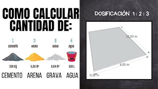 ✅COMO CALCULAR LA CANTIDAD DE CEMENTO ARENA GRAVA RIPIO AGUA [upl. by Enisaj]