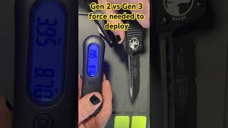 Microtech Combat Troodon Gen 2 vs Gen 3 force to deploy [upl. by Gefell]