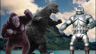 Showa Godzilla and King Kong 1967 vs Mechani Kong 1967 [upl. by Eicyac443]