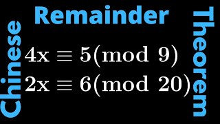 Number Theory  Chinese Remainder Theorem Example 4 [upl. by Nospmoht554]