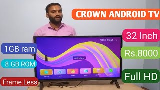 Crown Android LED tv unboxing amp review  Crown led tv [upl. by Ellingston879]