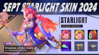 SEPTEMBER STARLIGHT SKIN 2024  ALL REWARDS IN SEPTEMBER STARLIGHT SKIN  ML LEAKS [upl. by Helen17]