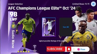 How to train Sadio Mane for Max Rating 98 in efootball 2025  AFC Champions League Pack [upl. by Quita]