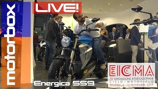 Nuova Energica Eva SS9  Live EICMA 2017 [upl. by Queston]