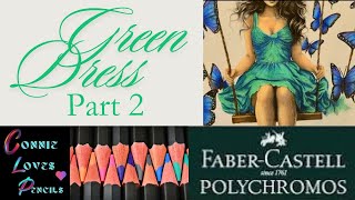 💚How to Colour a Green Dress  Polychromos  Grayscale Tutorial [upl. by Anett783]