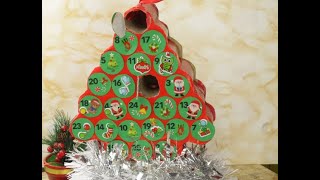 Christmas advent calendar how to make it recycling rolls of toilet paper [upl. by Adnahsed]