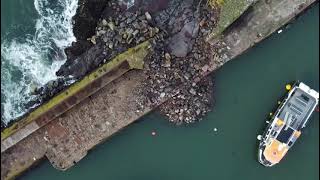 North Berwick harbour  storm damage [upl. by Neelia]