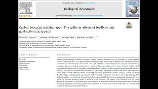 Carbon footprint tracking apps The spillover effects of feedback and goalactivating appeals [upl. by Mata]