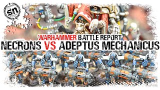 Warhammer 40000 Battle Report  Necrons vs Adeptus Mechanics [upl. by Serdna]