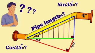 Pipe Length calculation use Sine amp Cosine [upl. by Arny]