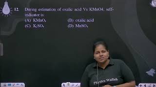 During estimation of oxalic acid Vs KMnO4 selfindicator is [upl. by Seif]