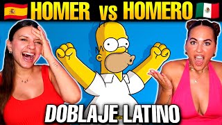 🇪🇸 ESPAÑOLAS REACCIONAN a DOBLAJE LATINO de HOMERO SIMPSON vs ESPAÑOL 🇲🇽 NO SUENA IGUAL [upl. by Clynes110]