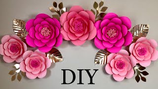 DIY Room Decor Ideas Paper Flower wall Decoration Ideas Easy And Simple [upl. by Sixel]