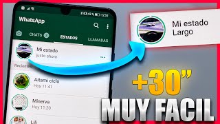 Como PONER VIDEOS LARGOS en ESTADO de WHATSAPP ⌚ [upl. by Naired512]