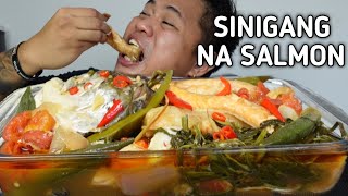 SINIGANG NA SALMON  SALMON IN TAMARIND SOUP  MUKBANG PHILIPPINES [upl. by Ynalem52]