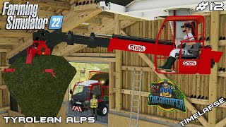 STORING HAY IN COWSHED WITH STEPA HAY CRANE  Tyrolean Alps  Farming Simulator 22  Episode 12 [upl. by Byrd]