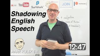 Breakfast Lunch Dinner  shadowing English speech  Mark Kulek  ESL [upl. by Hgieloj]