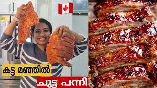 Easy pork grill  BBQ Pork recipe  pork ribs grill on the snow [upl. by Eniad]