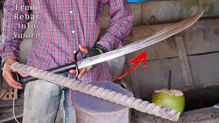 How To Make A Sword Without Using Expensive Material  Sword From Rebar [upl. by Arinay]