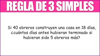 Si 40 obreros construyen una casa en 18 días ¿cuántos días antes hubieran terminado si hubieran sid [upl. by Annoit]