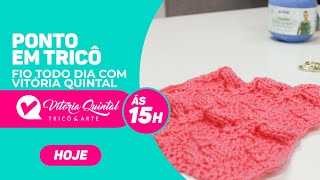 Aprenda a Fazer um Ponto em Tricô com Vitória Quintal Coatscorrente Knitting tejer [upl. by Gide495]