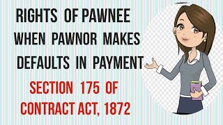 Rights Of Pawnee When Pawnor Makes Default in Payment I Sec 176 of Contract Act 1872 [upl. by Agustin]