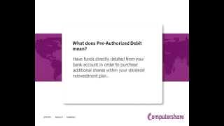 PreAuthorized Debit Service Canada Overview for Shareholders [upl. by Garaway]