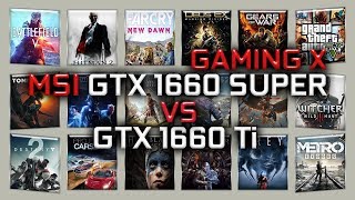 MSI GTX 1660 SUPER GAMING X vs GTX 1660 Ti Benchmarks  59 tests [upl. by Analla]