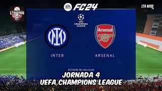 INTER DE MILÁN VS ARSENAL SIMULACIÓN JORNADA 4 UEFA CHAMPIONS LEAGUE EAFC 24 [upl. by Elyrpa]