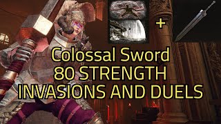 Elden Ring PVP Colossal Sword Guts sword VS ganks and Duels 80 STRENGTH [upl. by Kirk146]