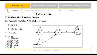 18 Théorie des Langages et Compilation Automates à États Finis Partie 1 [upl. by Niltak]