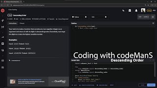 Codewars Python  7 kyu  Descending Order [upl. by Ledeen]
