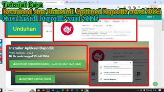 Tutorial Cara Download dan Uninstall Aplikasi Dapodik versi 2024 dan Install Dapodik versi 2025 [upl. by Nodnerb]