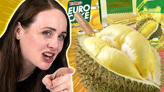 Irish People Try REAL Durian Fruit amp Durian Fruit Snacks [upl. by Dodge]