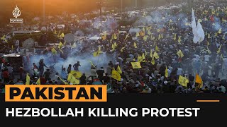 Clashes as Pakistanis protest over Hezbollah leader’s killing  AJ shorts [upl. by Matilde]