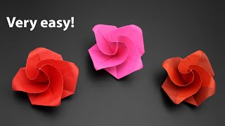 Easiest Origami Rose Ever  How to Fold  Valentines Day Gift [upl. by Earle966]