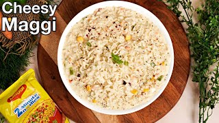 Cheesy White Sauce Maggi  Easy Maggi Recipe  Cheese Maggi [upl. by Ennayoj]