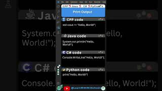 CPP vs Java vs C vs Python cpp java csharp python [upl. by Miru]